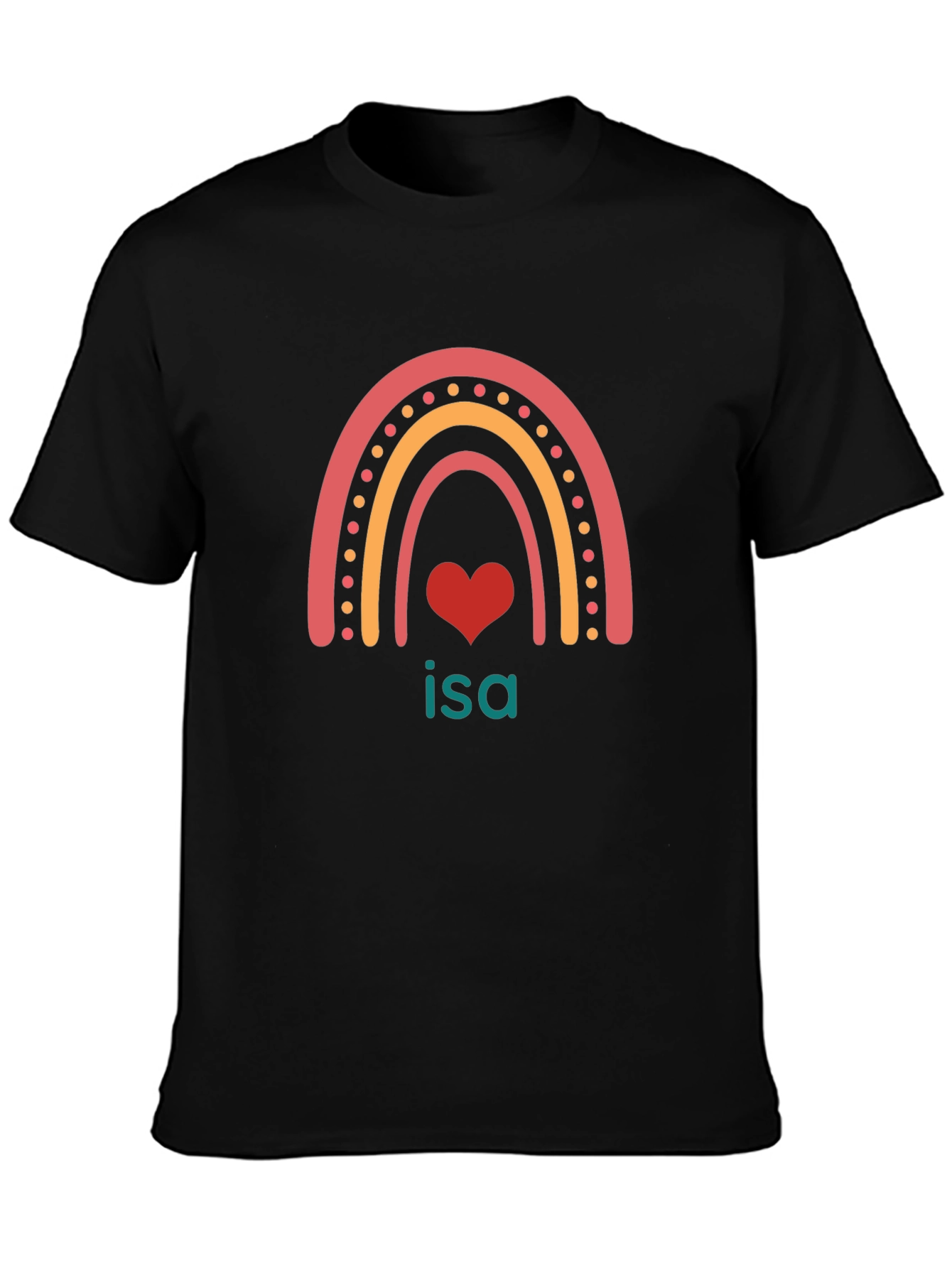 Rainbow Heart Isa Custom T-Shirt