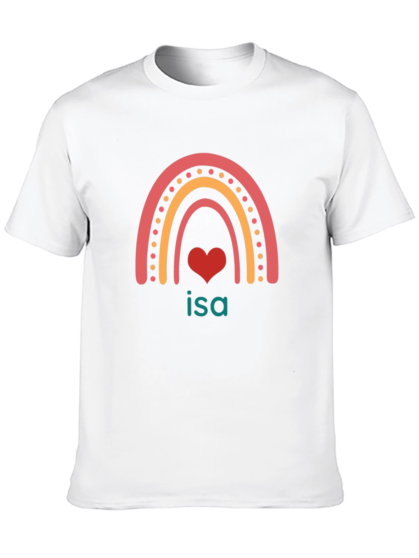 Rainbow Heart Isa Custom T-Shirt
