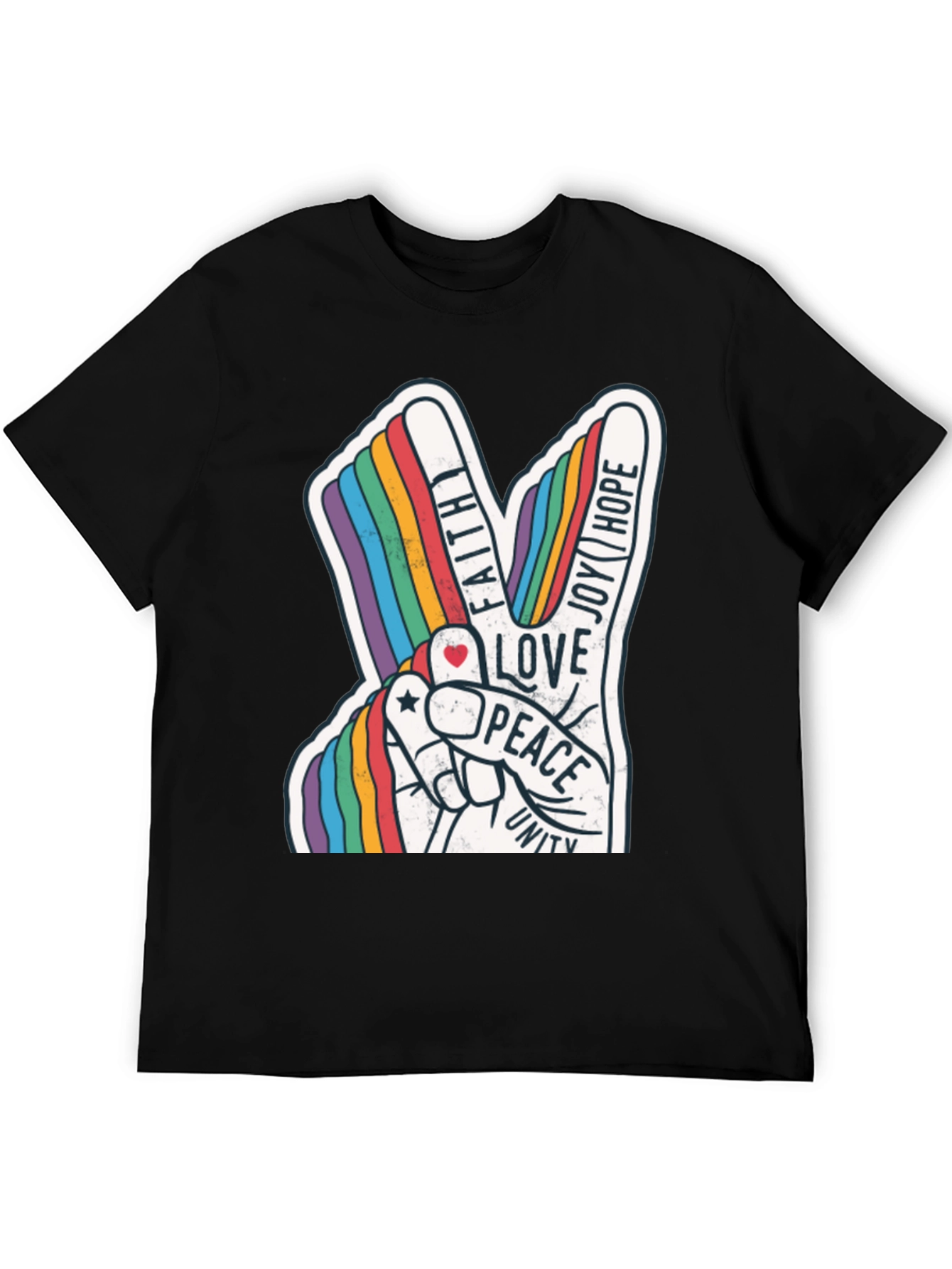 Rainbow Peace Sign T-Shirt - Love Hope and Unity