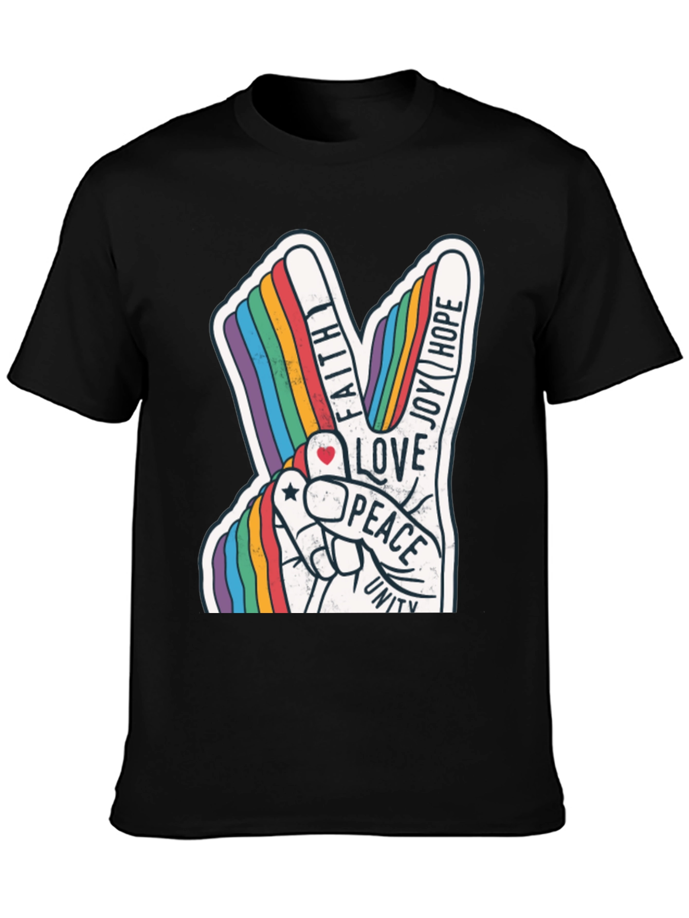 Rainbow Peace Sign T-Shirt - Love Hope and Unity