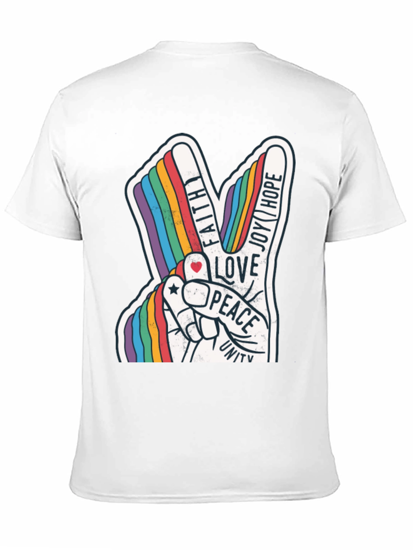 Rainbow Peace Sign T-Shirt - Love Hope and Unity
