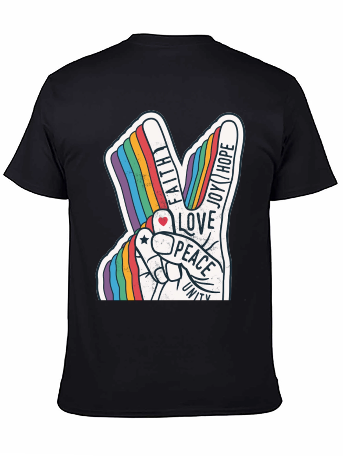 Rainbow Peace Sign T-Shirt - Love Hope and Unity
