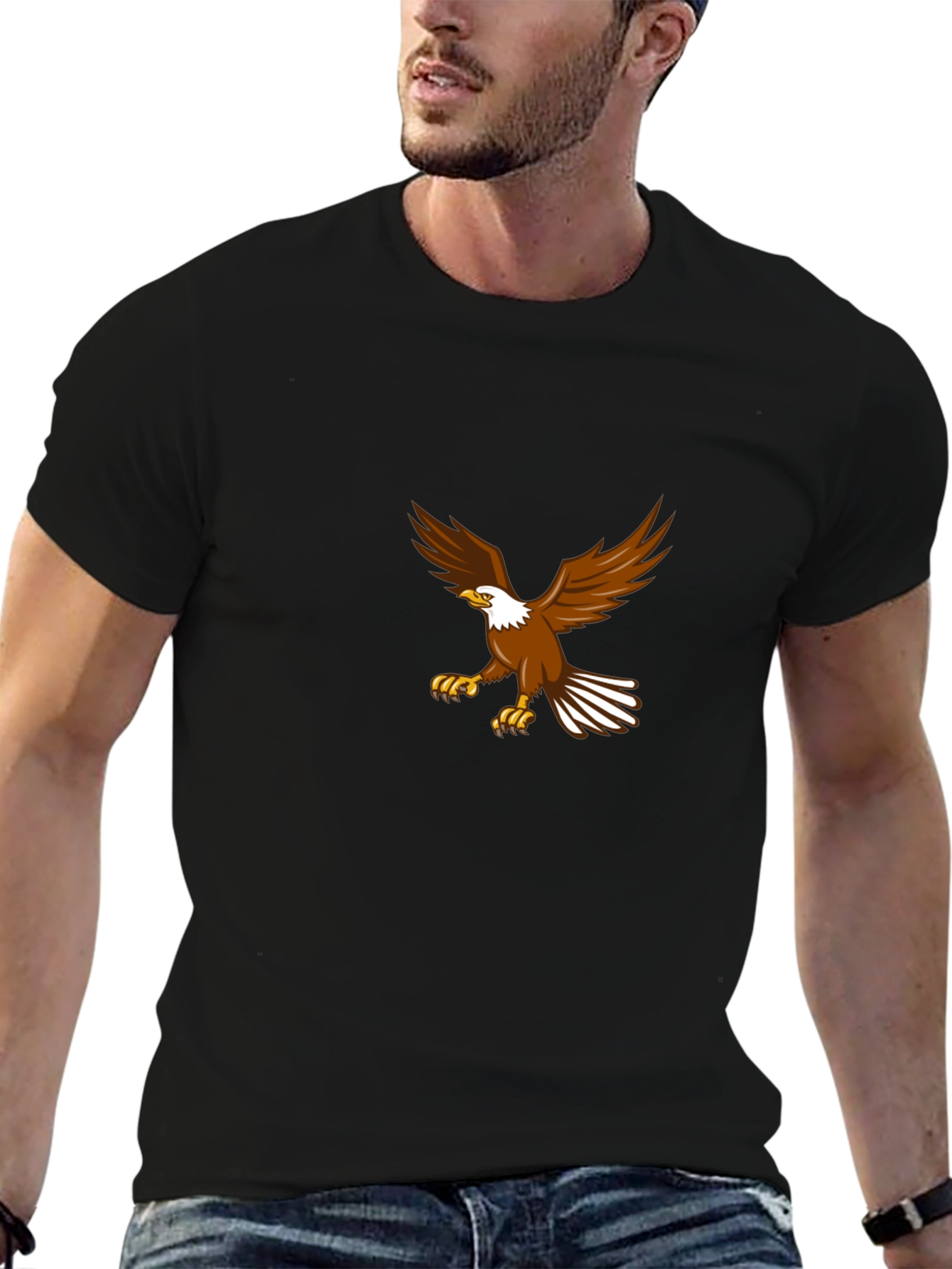 Eagle Graphic Black T-Shirt - Mens Casual Tee