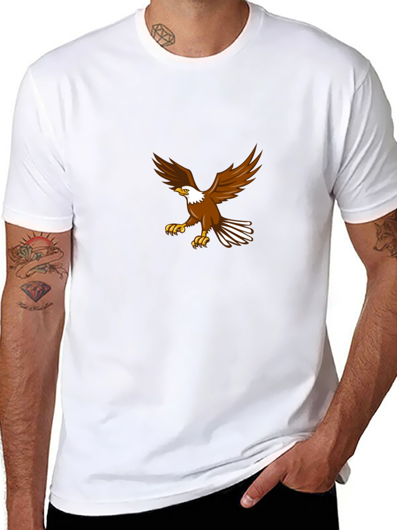 Eagle Graphic Black T-Shirt - Mens Casual Tee