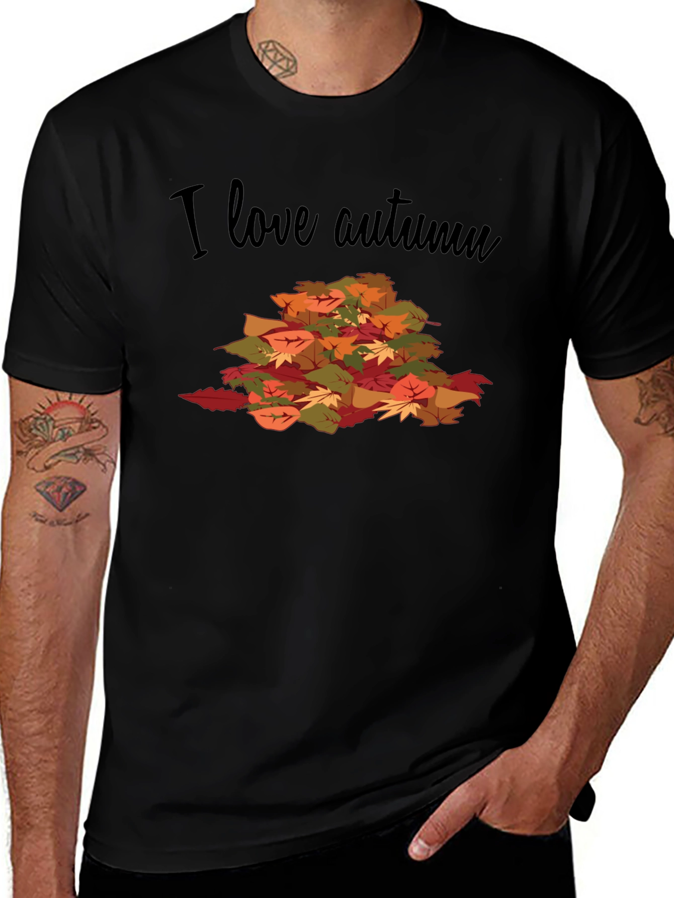 Autumn Leaves Graphic T-Shirt - I Love Autumn