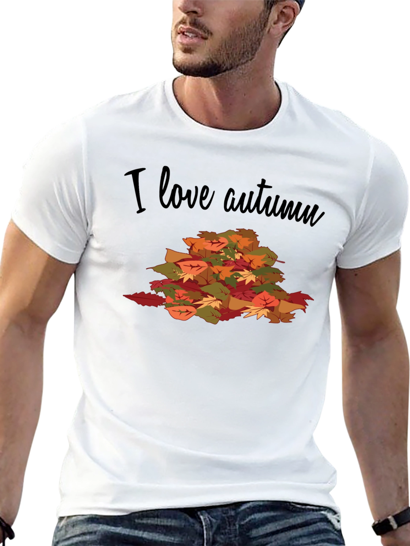 Autumn Leaves Graphic T-Shirt - I Love Autumn
