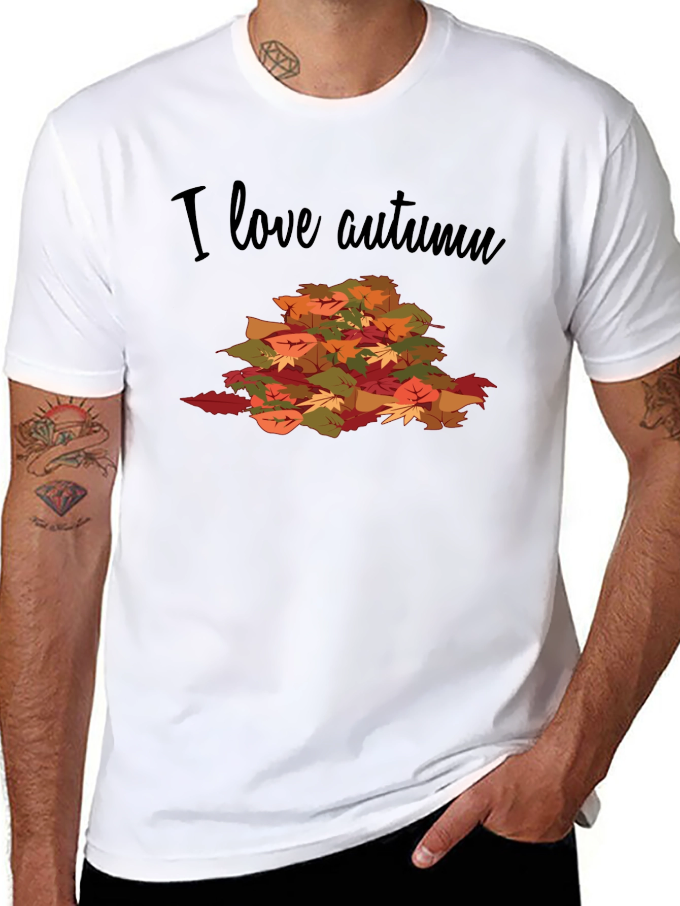 Autumn Leaves Graphic T-Shirt - I Love Autumn