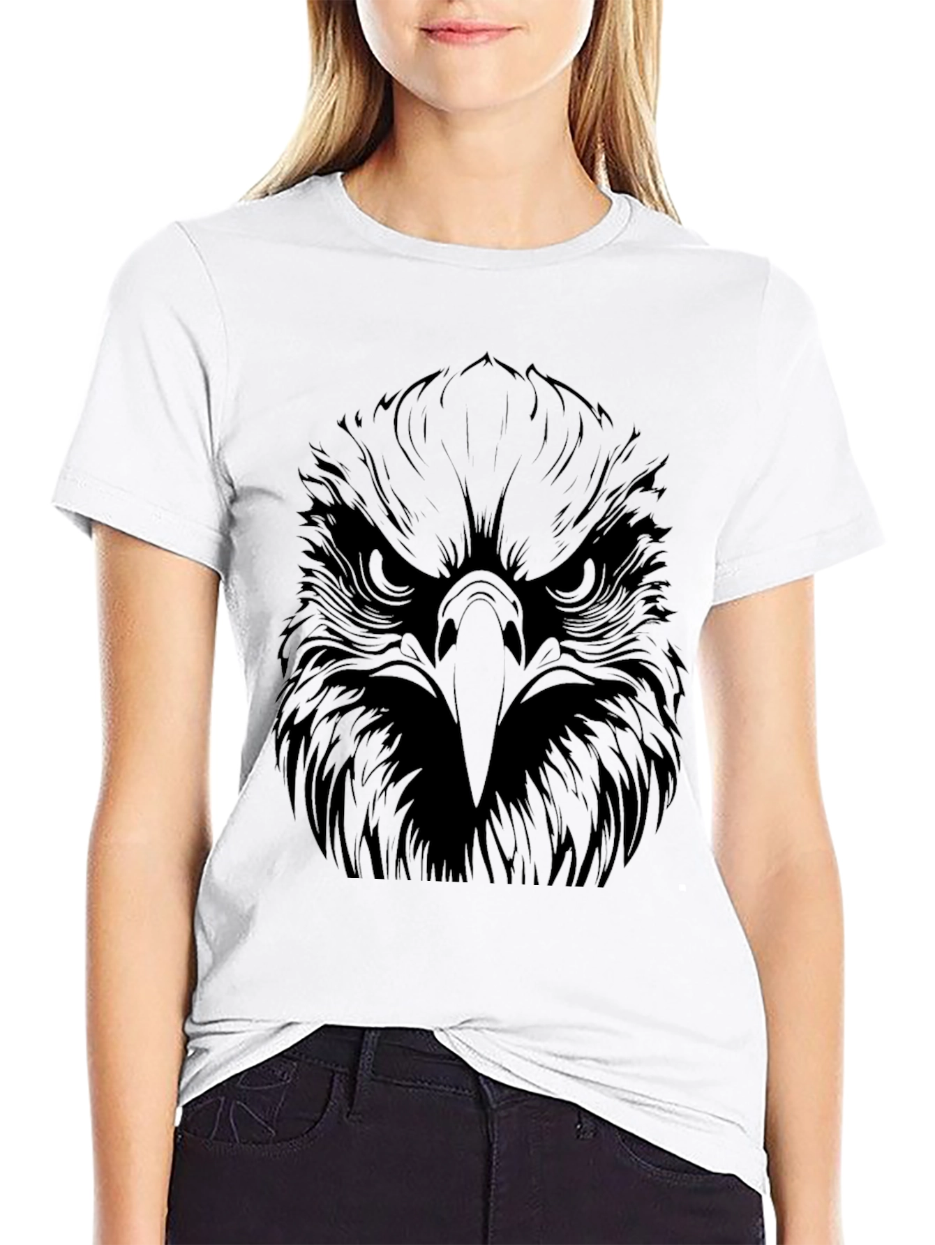 Mens Black Eagle Graphic T-Shirt