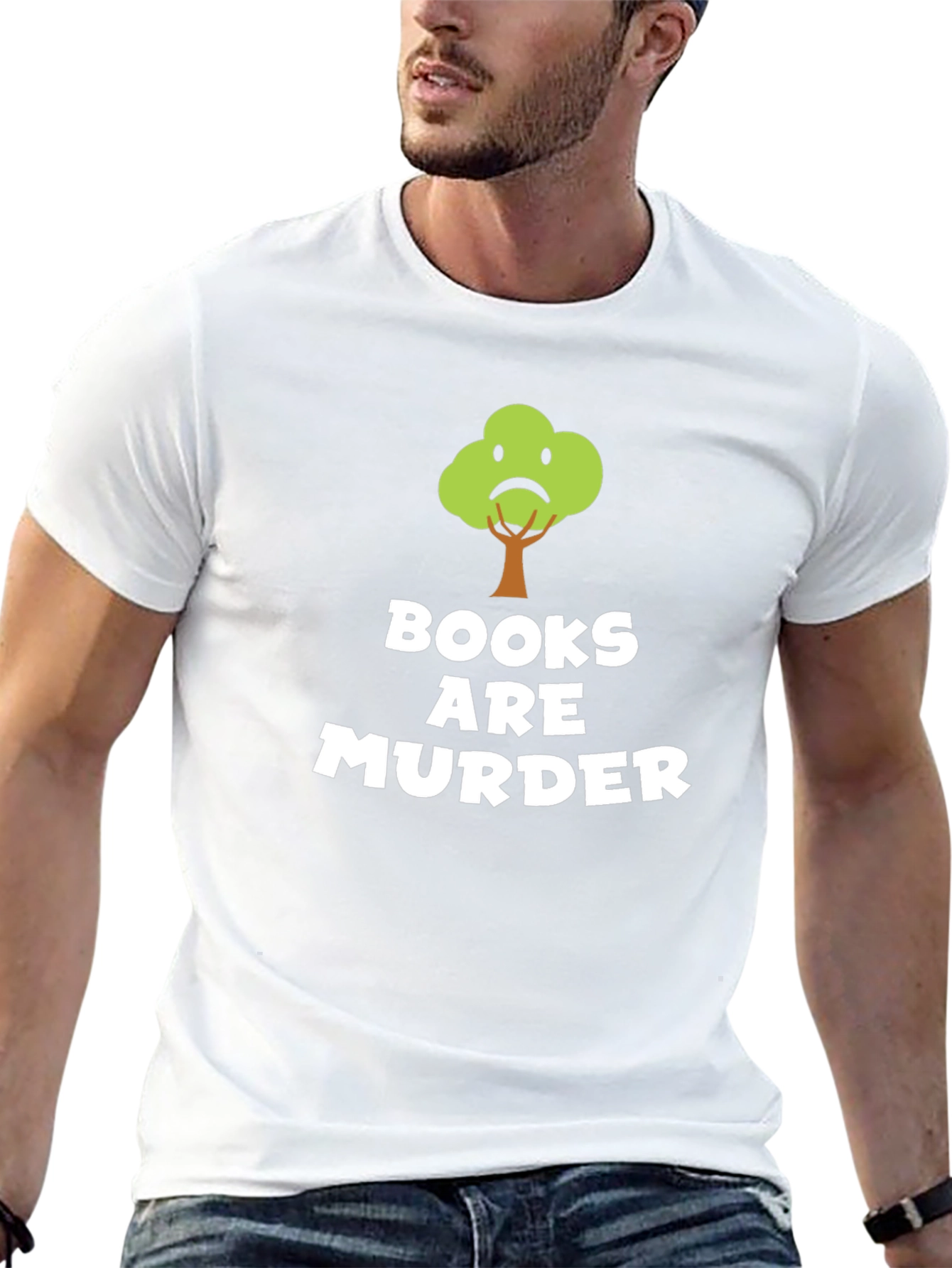 Books Are Murder Funny Tree T-Shirt