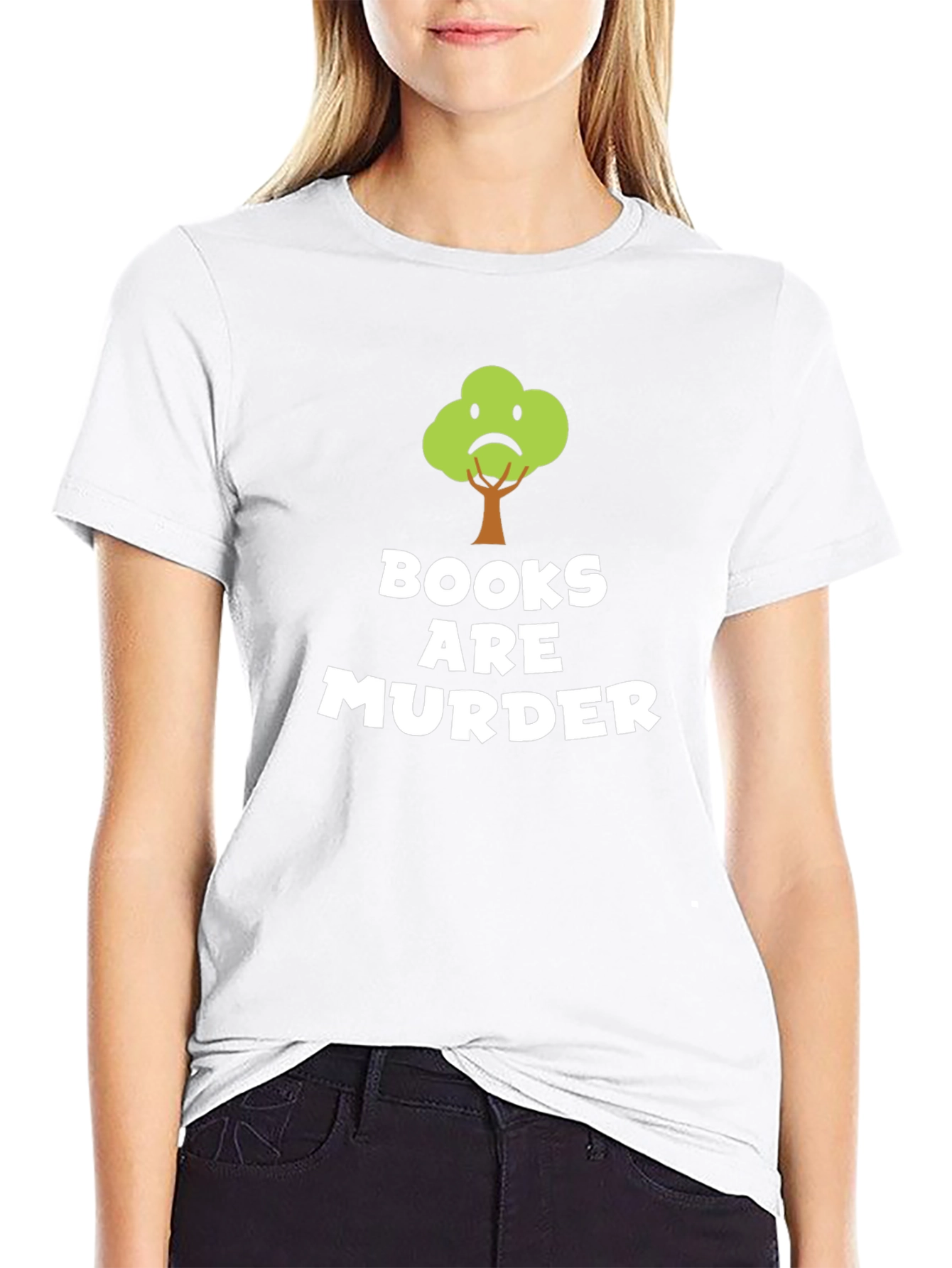 Books Are Murder Funny Tree T-Shirt