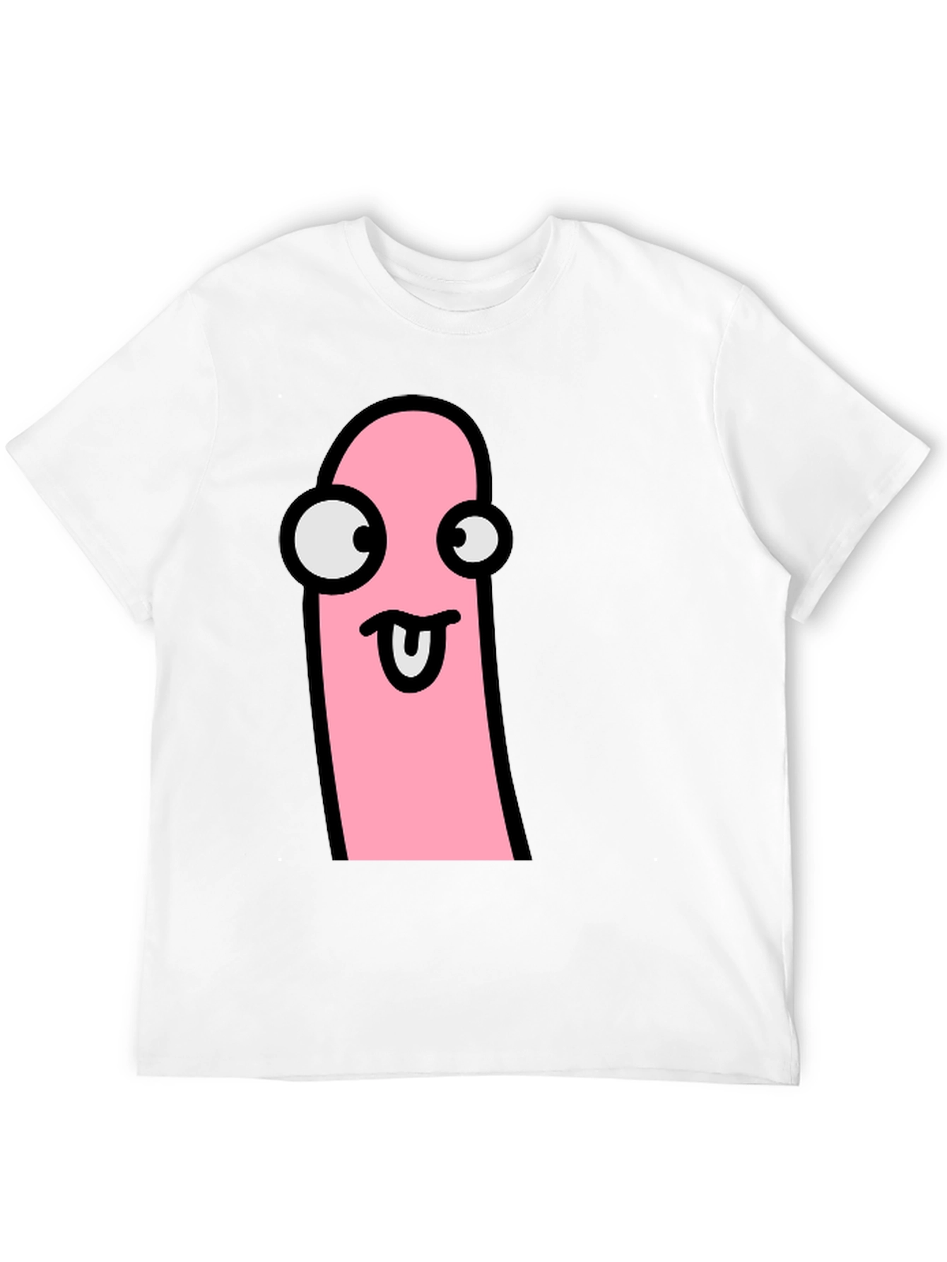 Funky Tongue Out Face Black T-Shirt