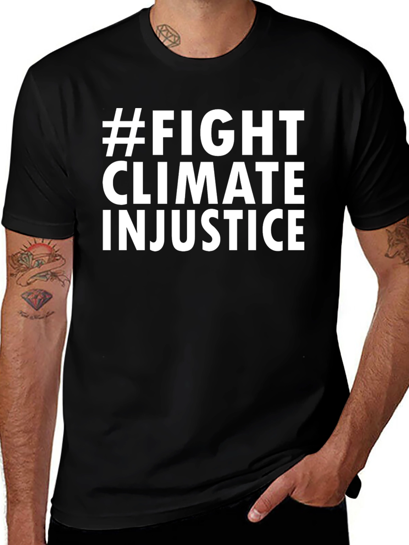 #Fight Climate Injustice Black Graphic T-Shirt
