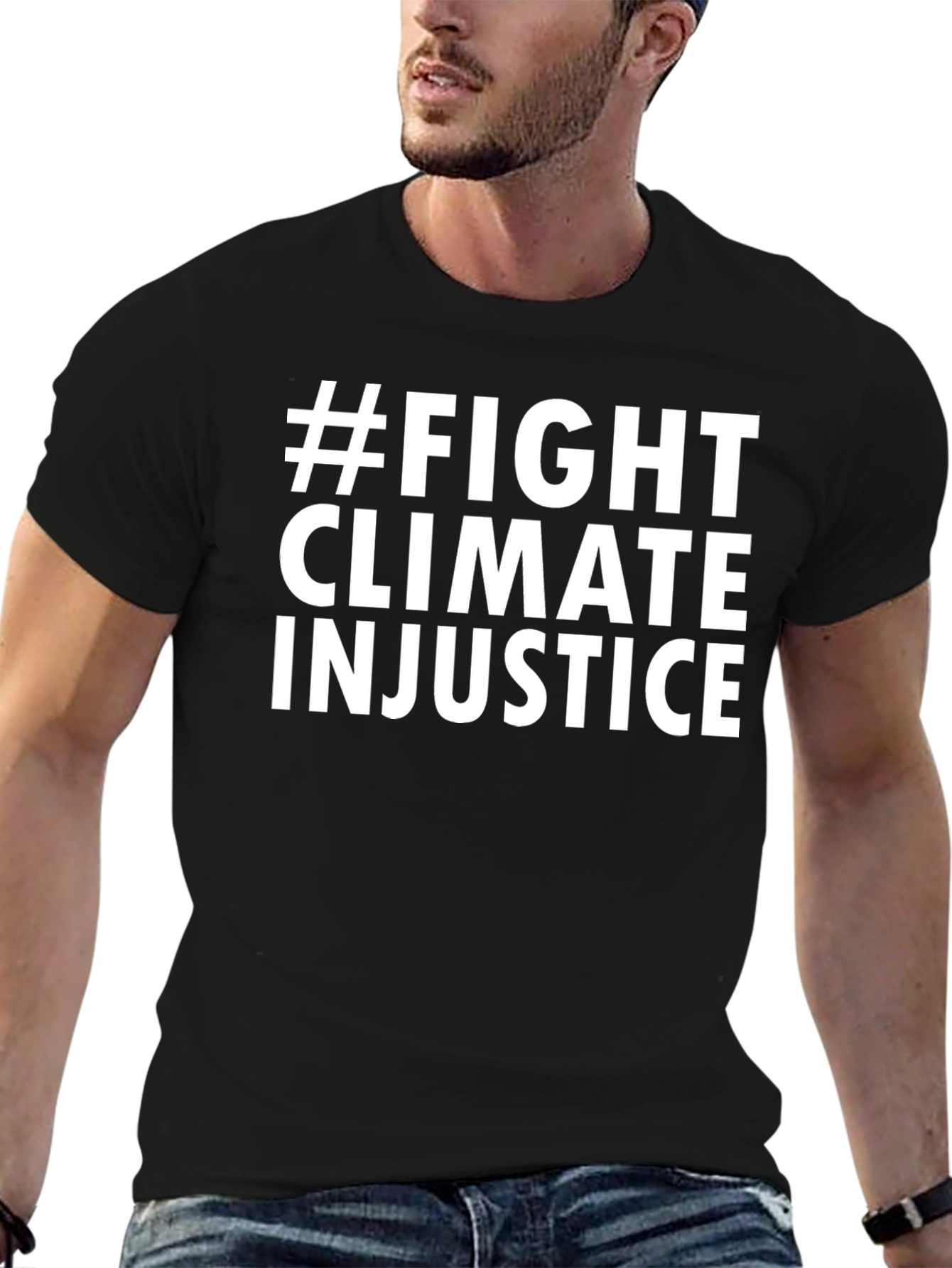 #Fight Climate Injustice Black Graphic T-Shirt