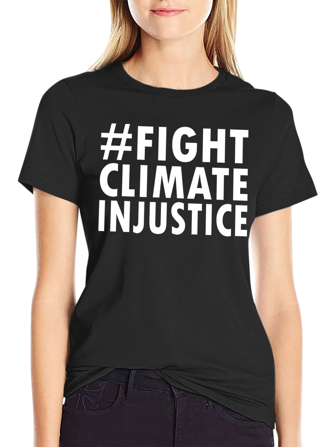 #Fight Climate Injustice Black Graphic T-Shirt