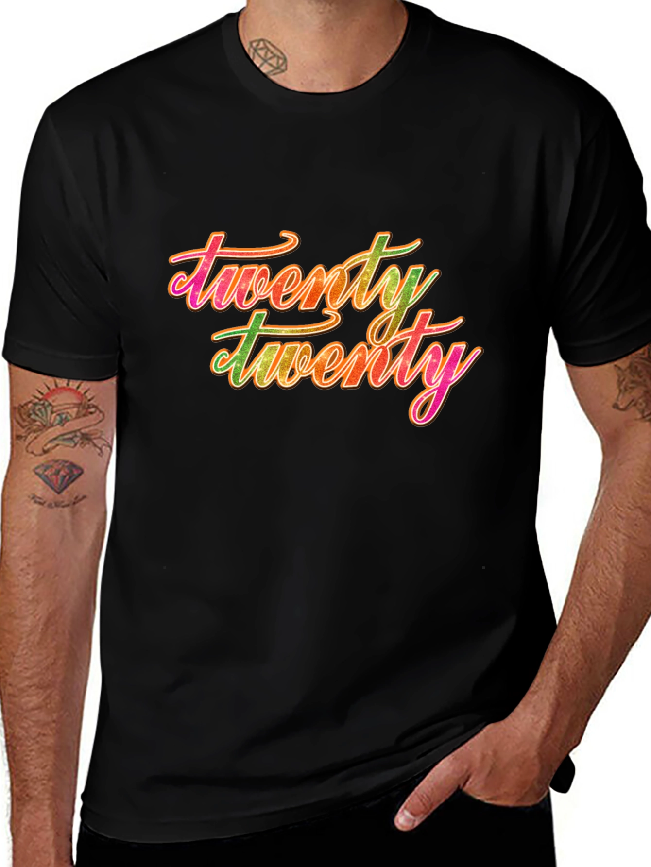 Twenty Twenty Graphic Tee - Black Casual T-Shirt