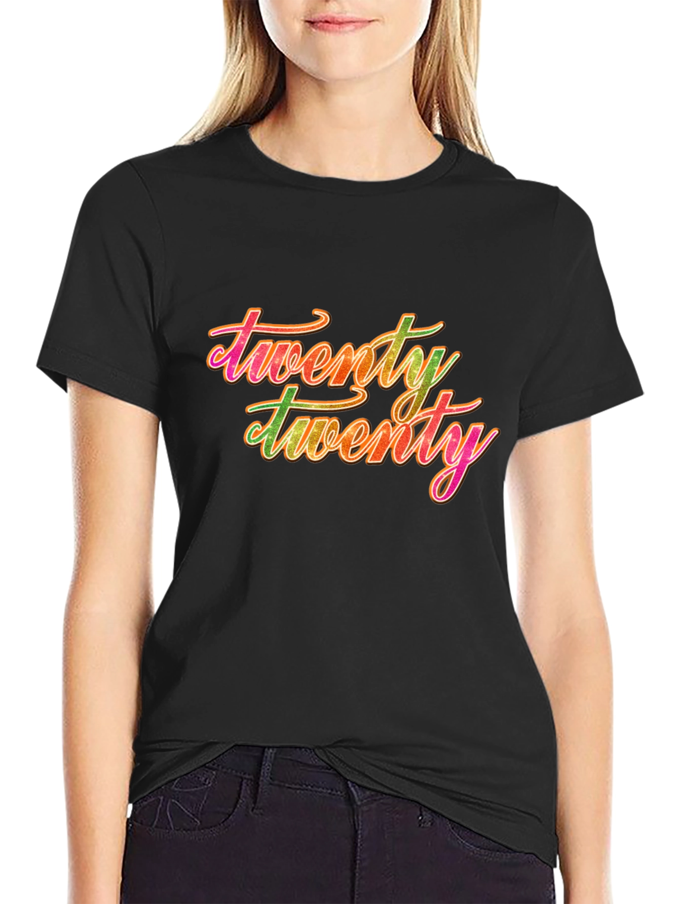 Twenty Twenty Graphic Tee - Black Casual T-Shirt