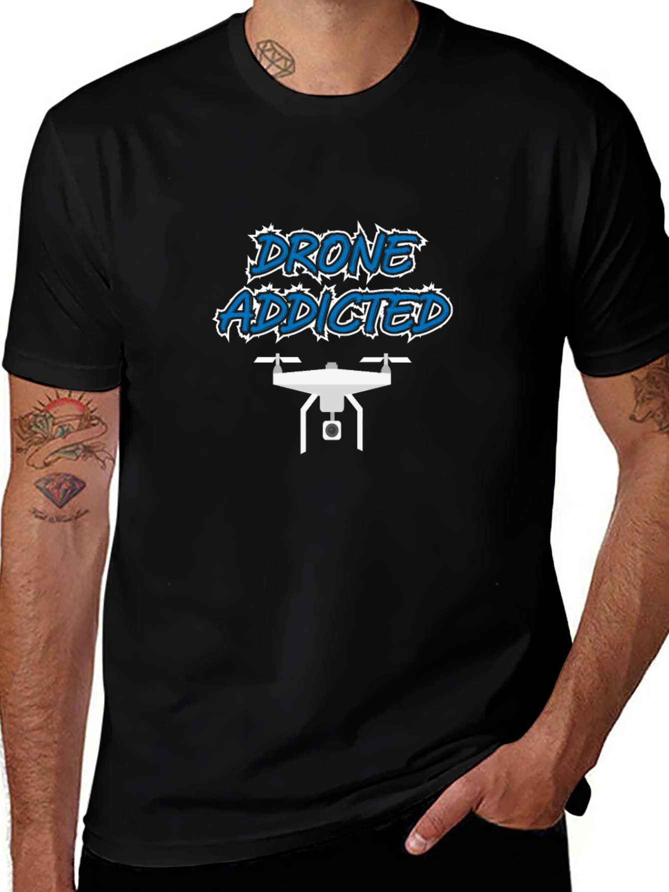 Drone Addicted Black T-Shirt