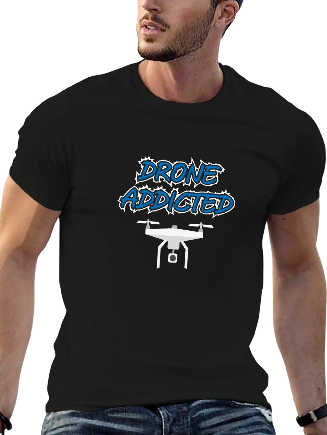 Drone Addicted Black T-Shirt