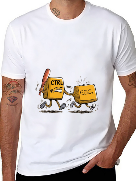 CTRL vs ESC T-Shirt - Funny Computer Keyboard Humor Tee
