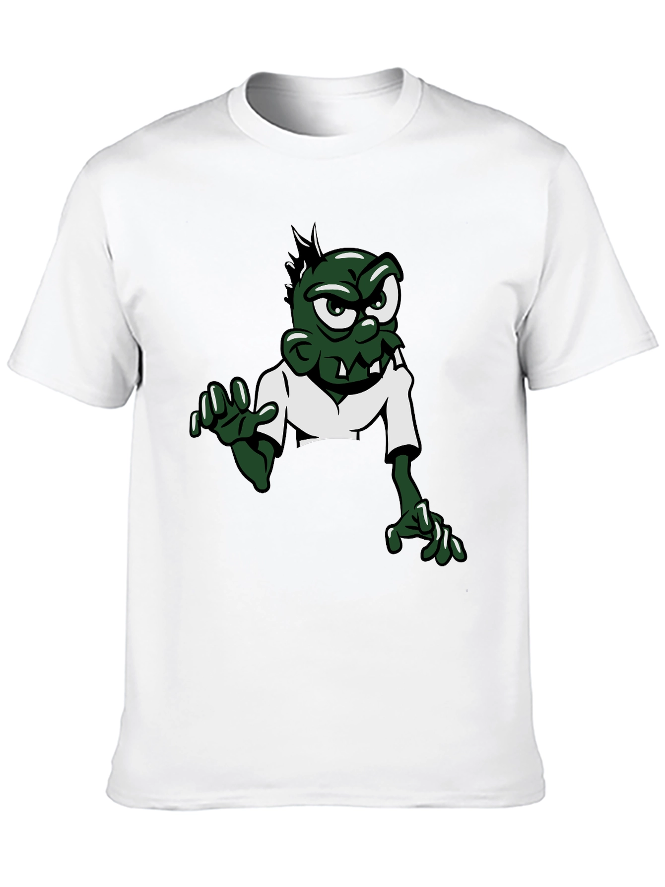 Cartoon Zombie Graphic Tee - Black Short Sleeve