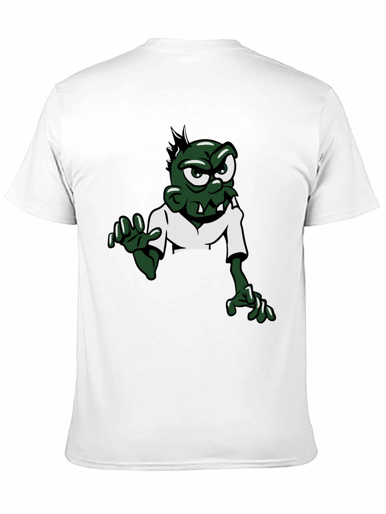 Cartoon Zombie Graphic Tee - Black Short Sleeve