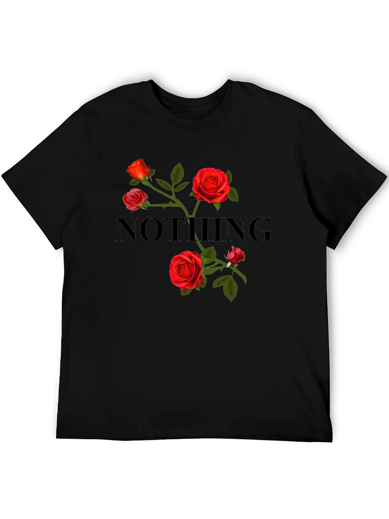 Nothing Roses Black T-Shirt