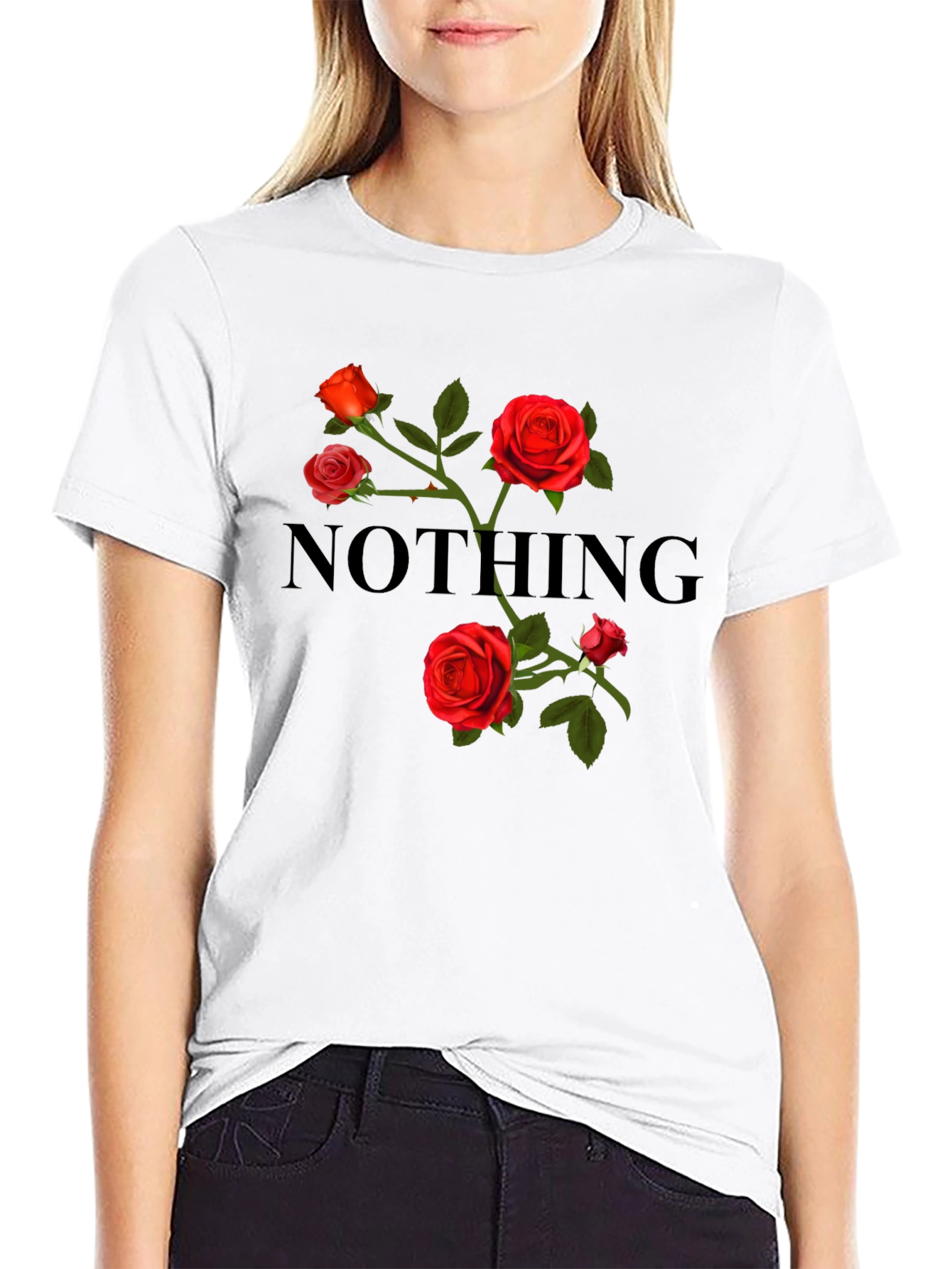 Nothing Roses Black T-Shirt