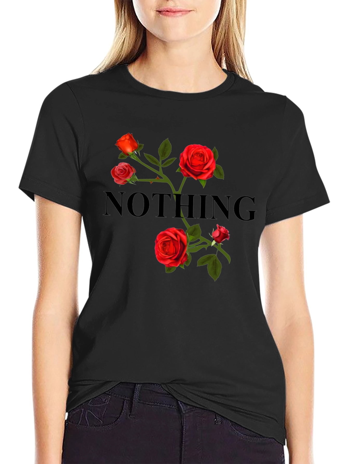 Nothing Roses Black T-Shirt