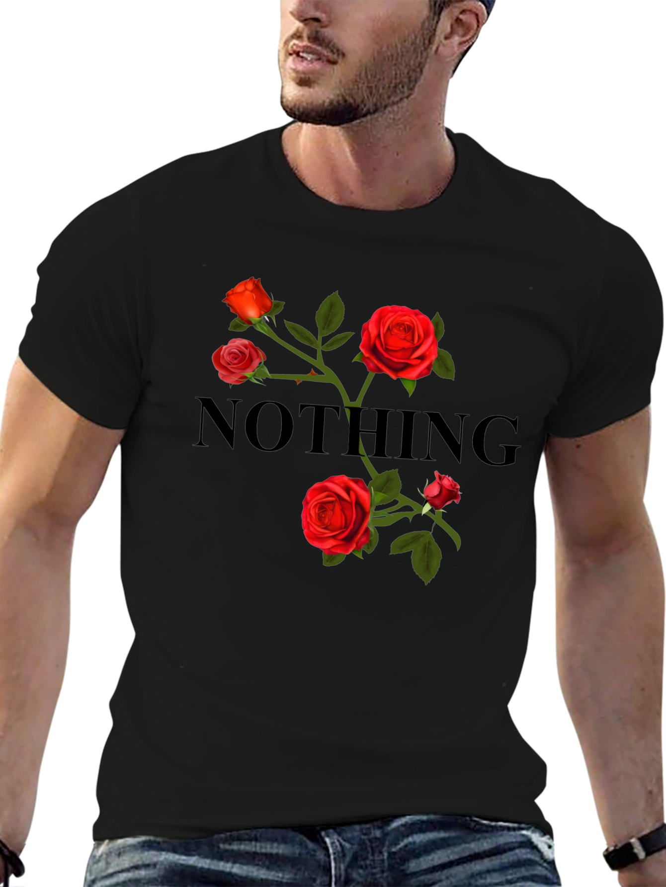 Nothing Roses Black T-Shirt