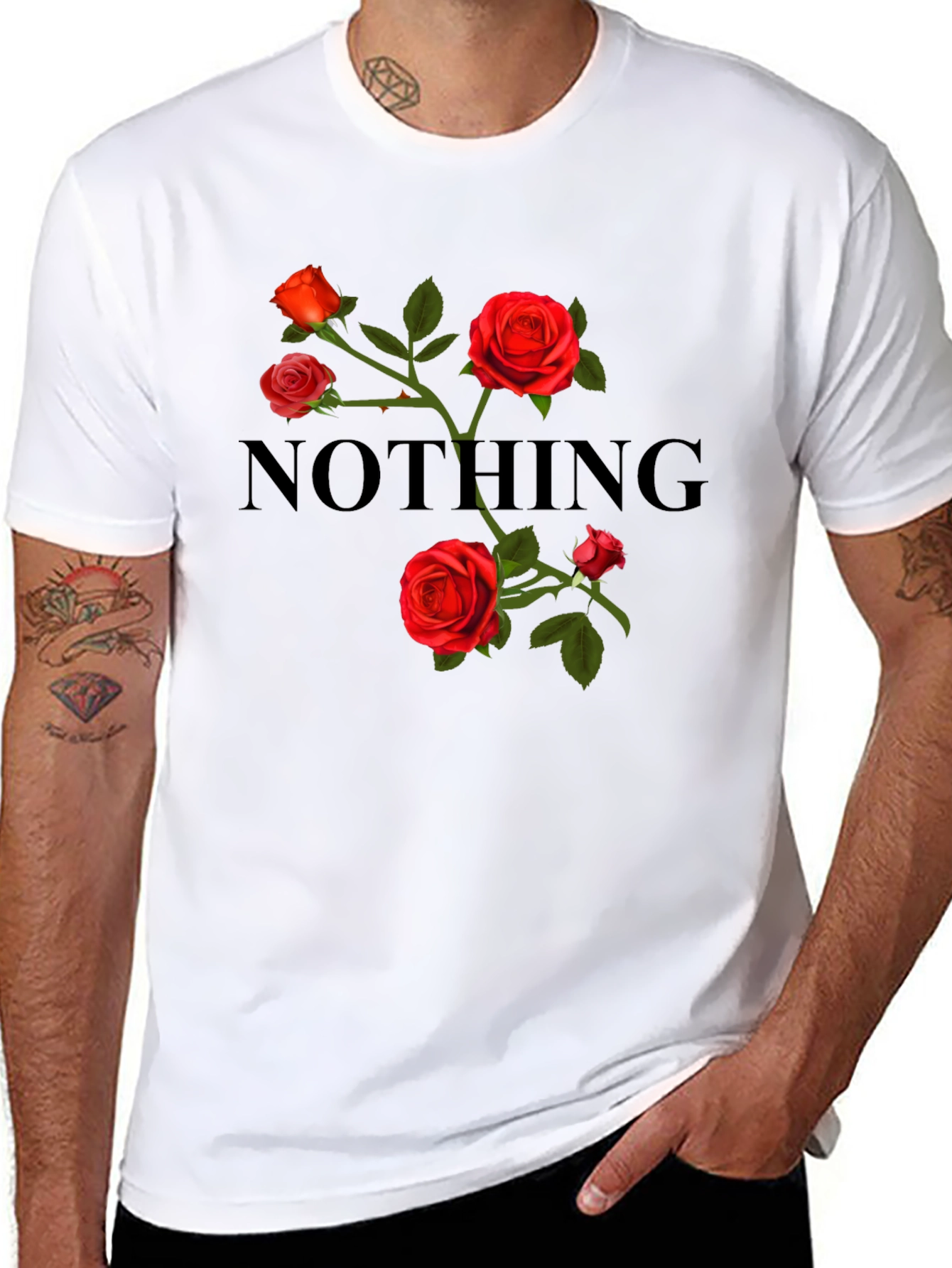 Nothing Roses Black T-Shirt
