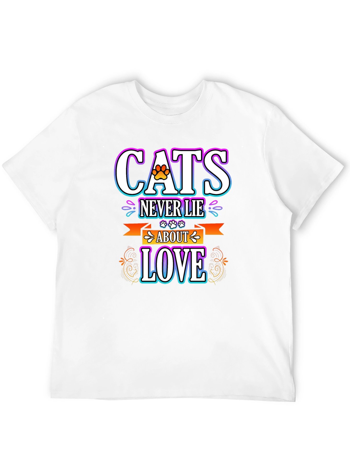 Cats Never Lie About Love Black T-Shirt