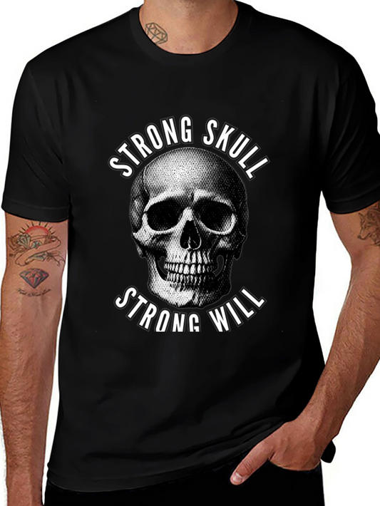 Strong Skull Strong Will Graphic Tee - Black