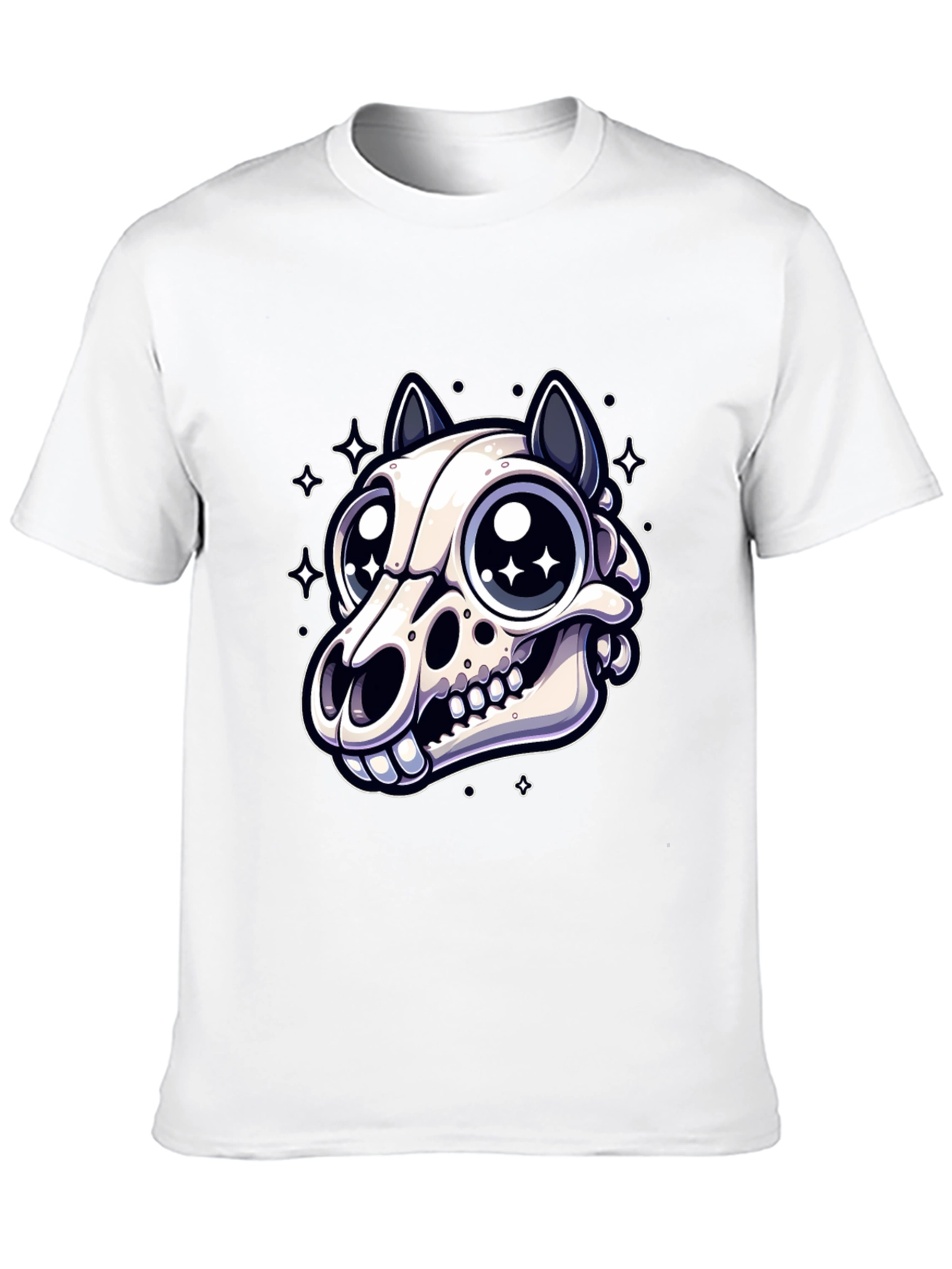 Skull Cat Graphic Tee - Cute & Edgy Style