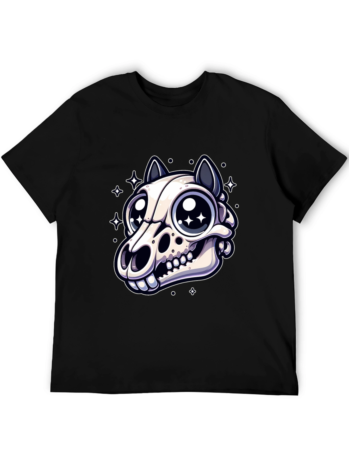 Skull Cat Graphic Tee - Cute & Edgy Style