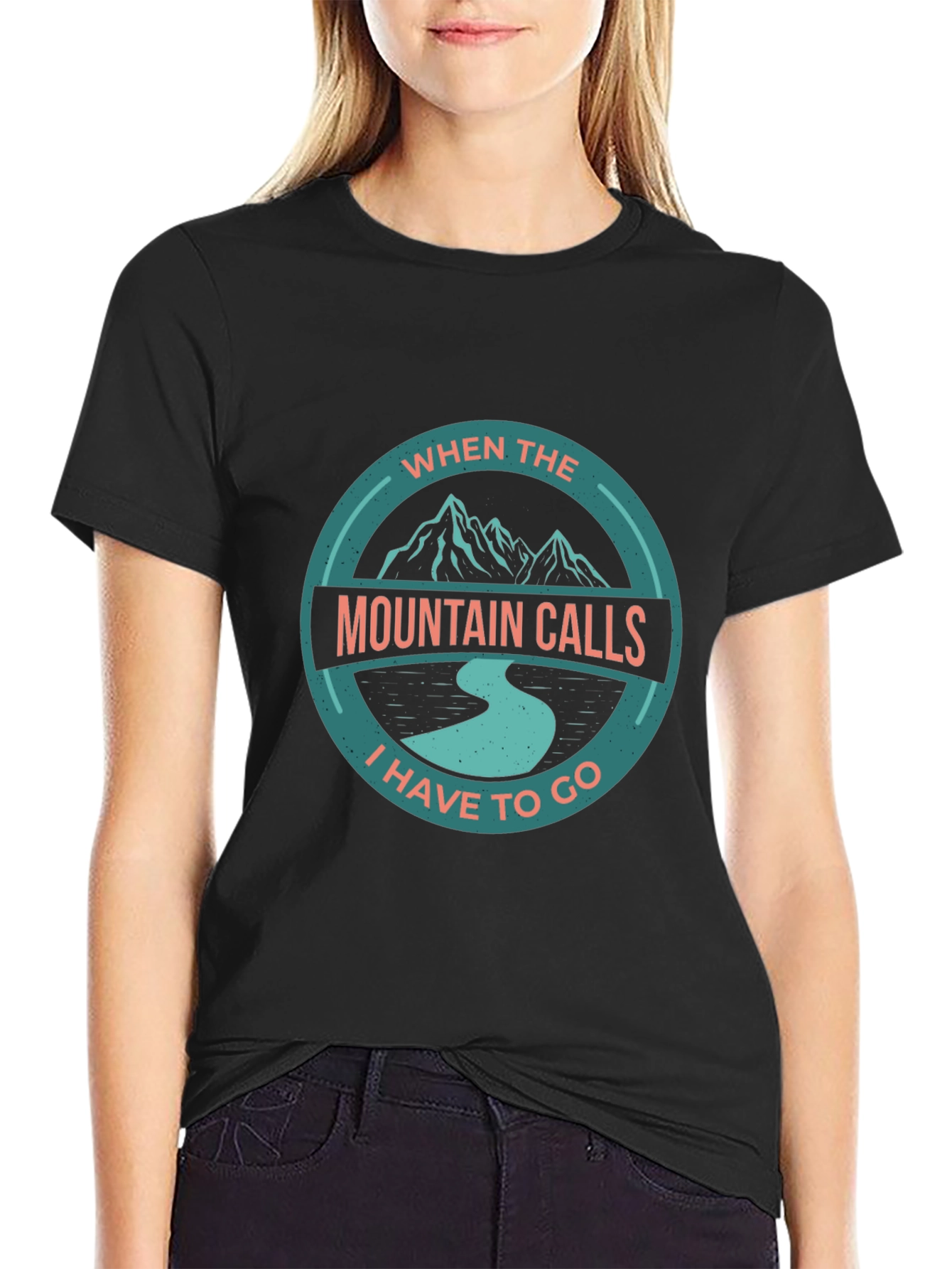 Mountain Calls Black Graphic T-Shirt