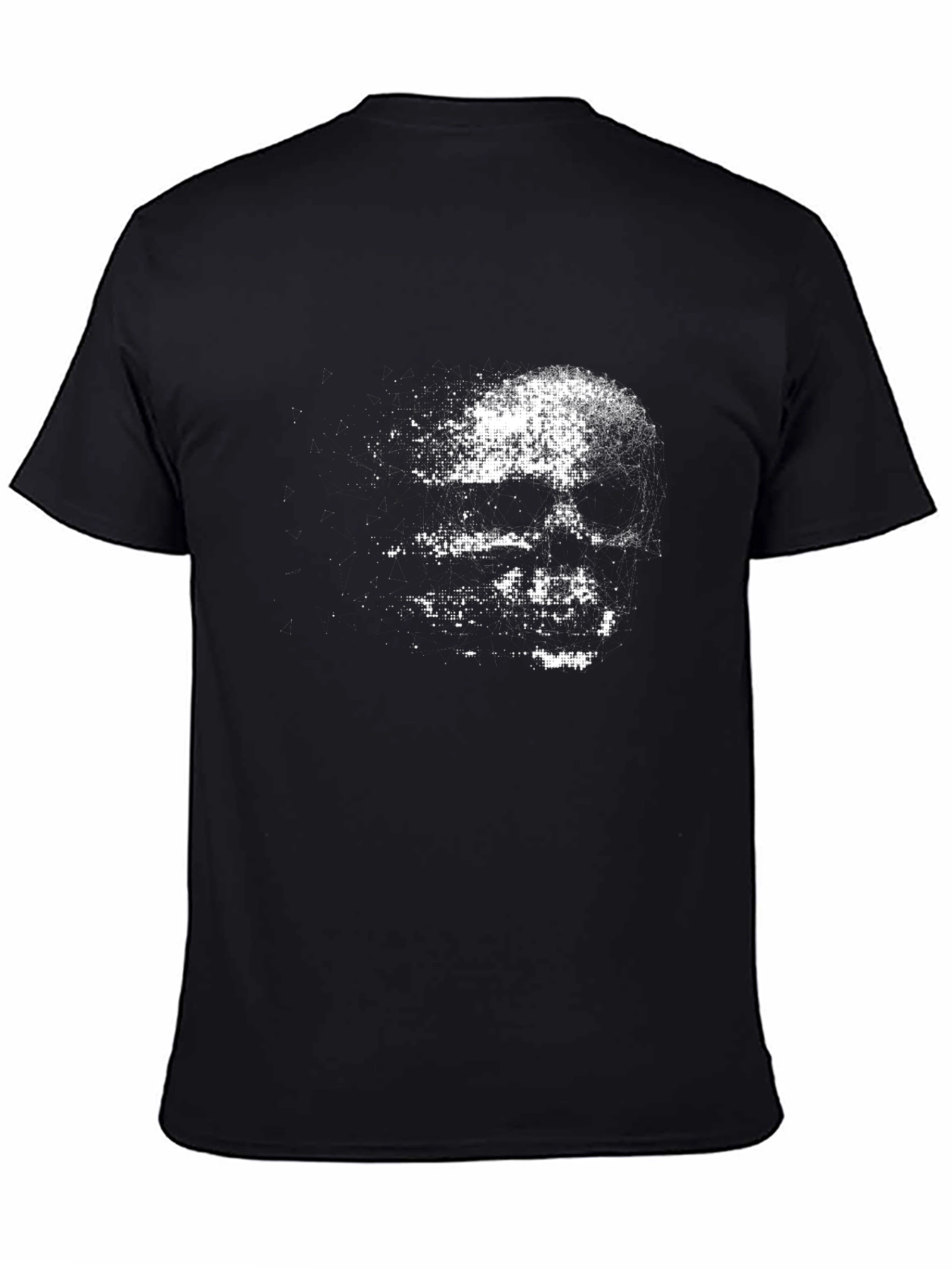 Pixelated Skull Graphic Black T-Shirt