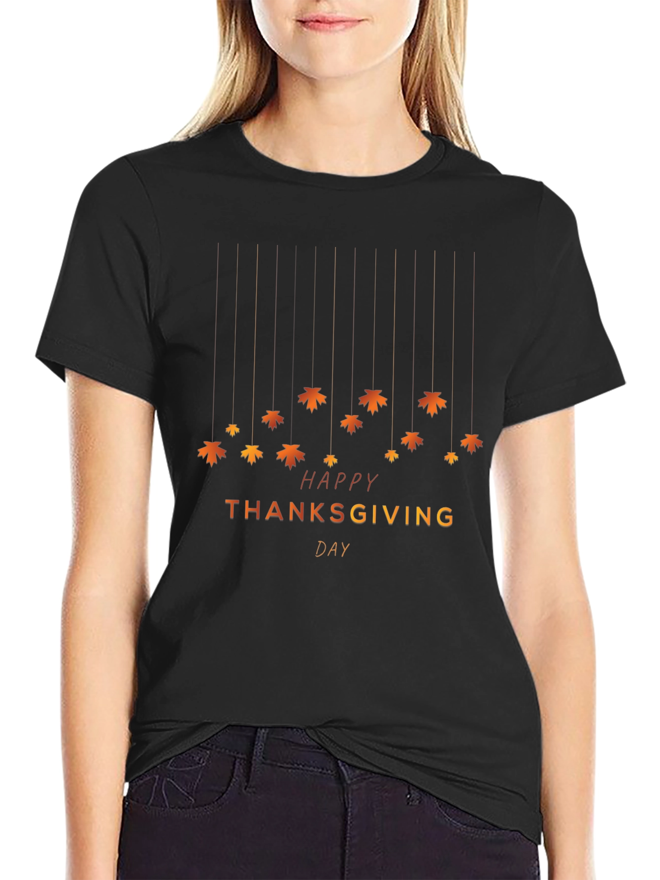 Thanksgiving Maple Leaf Graphic T-Shirt