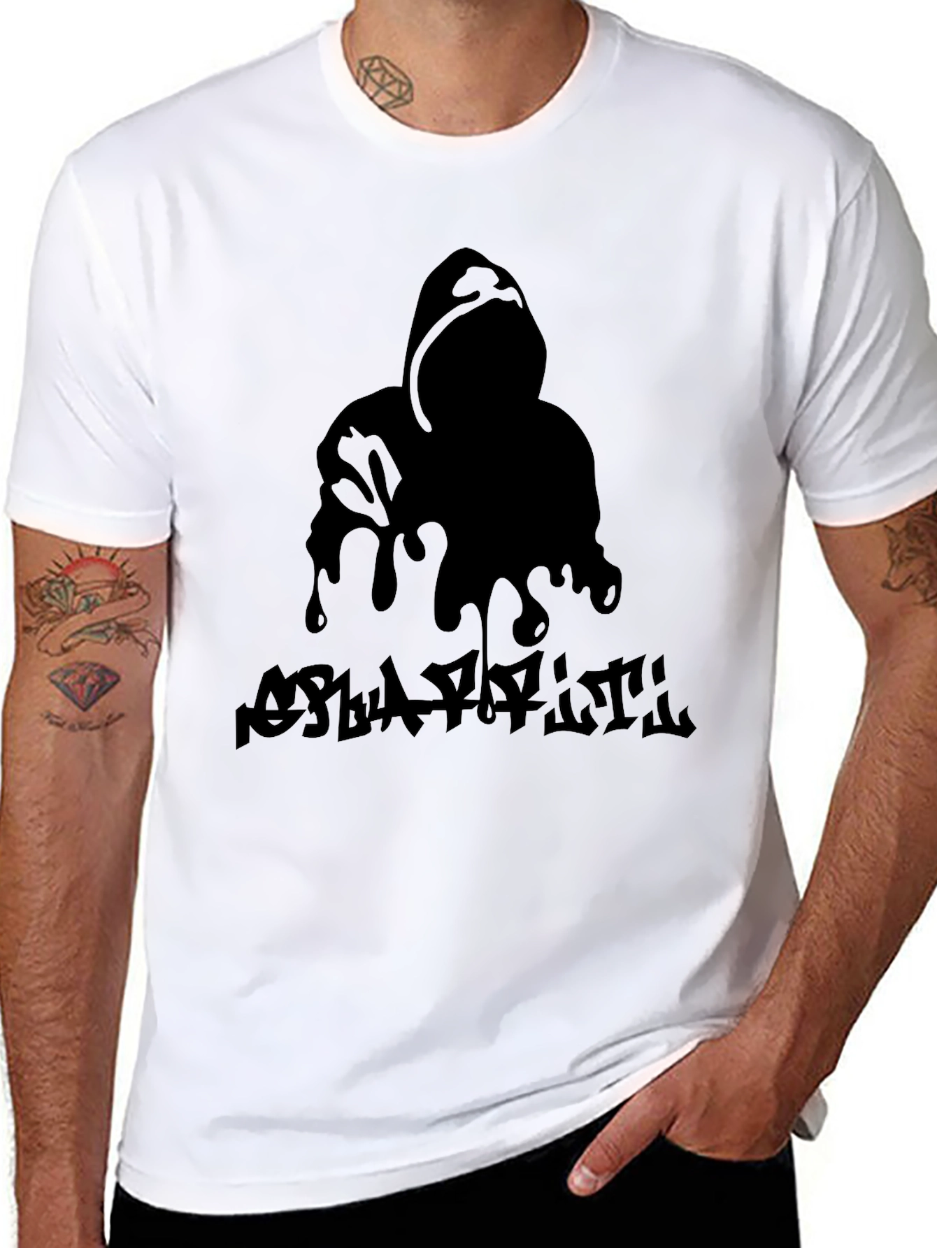 Hooded Graphic Print Tee