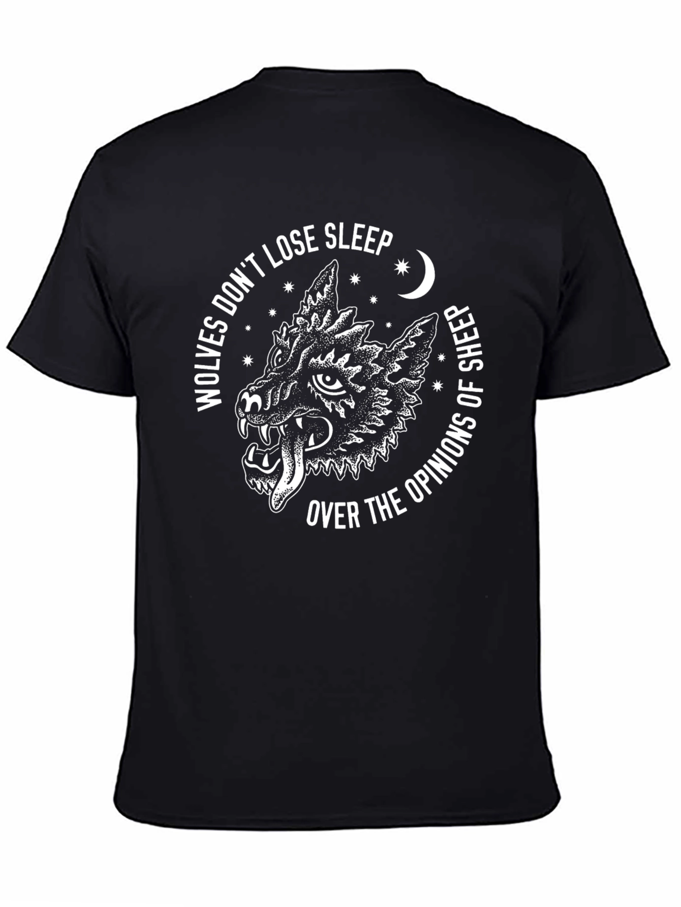 Wolf Opinion Graphic Tee - Black Cotton T-Shirt