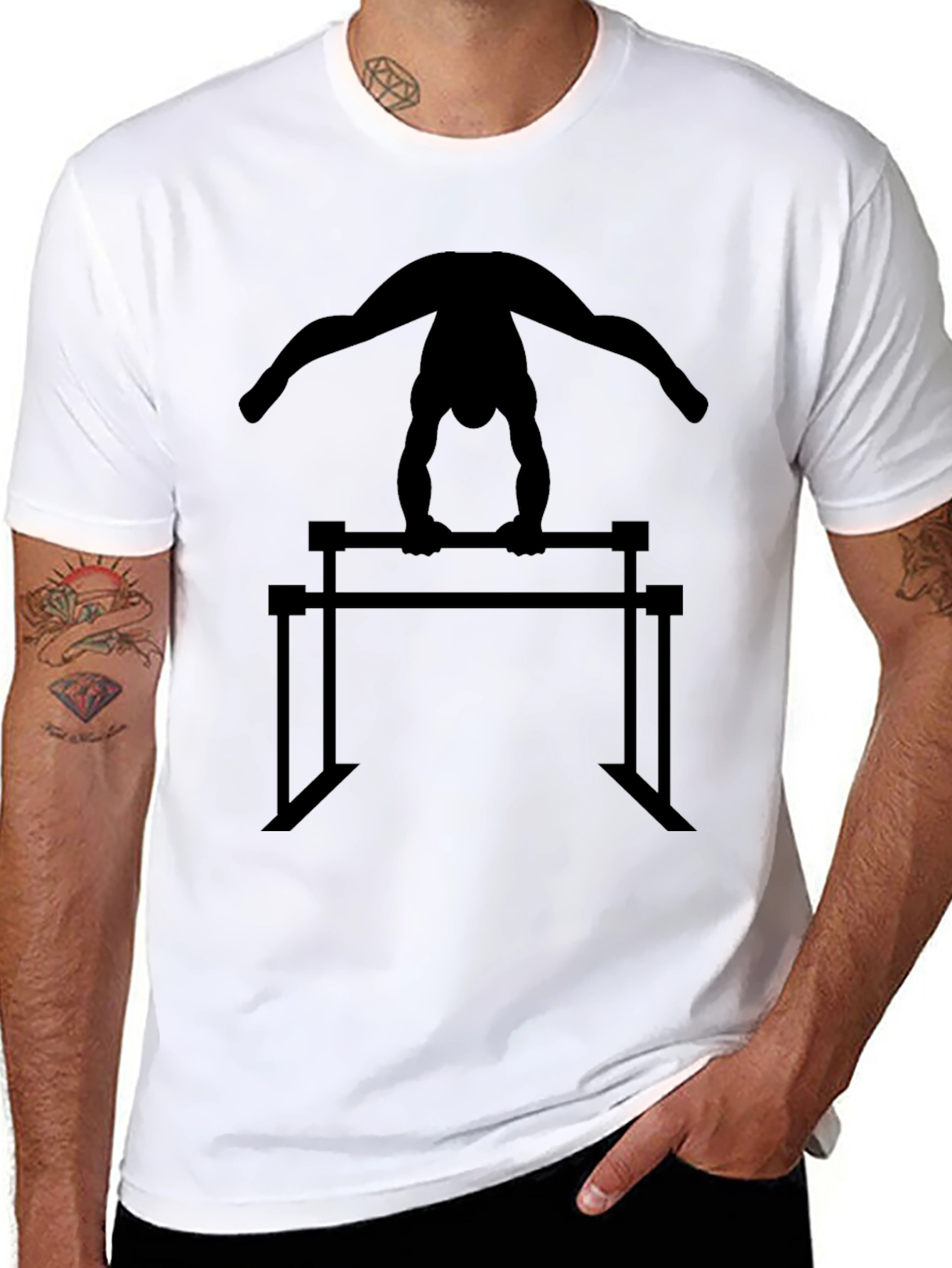 Gymnastics Silhouette T-Shirt - Parallel Bars Design