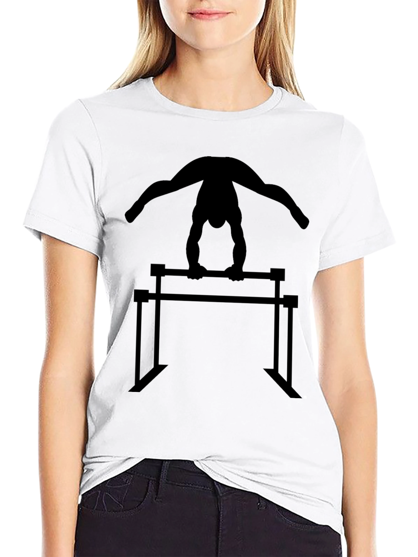 Gymnastics Silhouette T-Shirt - Parallel Bars Design