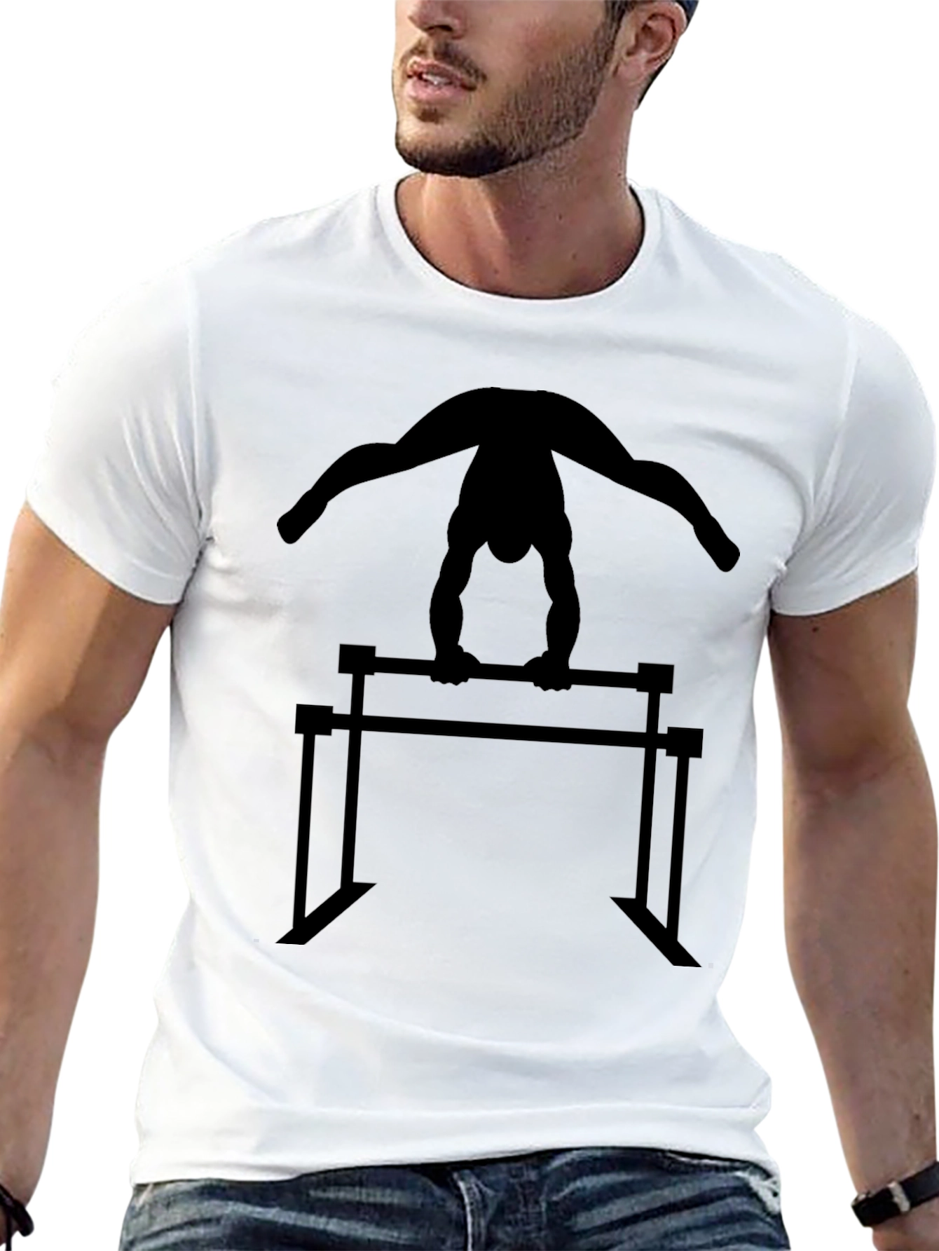 Gymnastics Silhouette T-Shirt - Parallel Bars Design