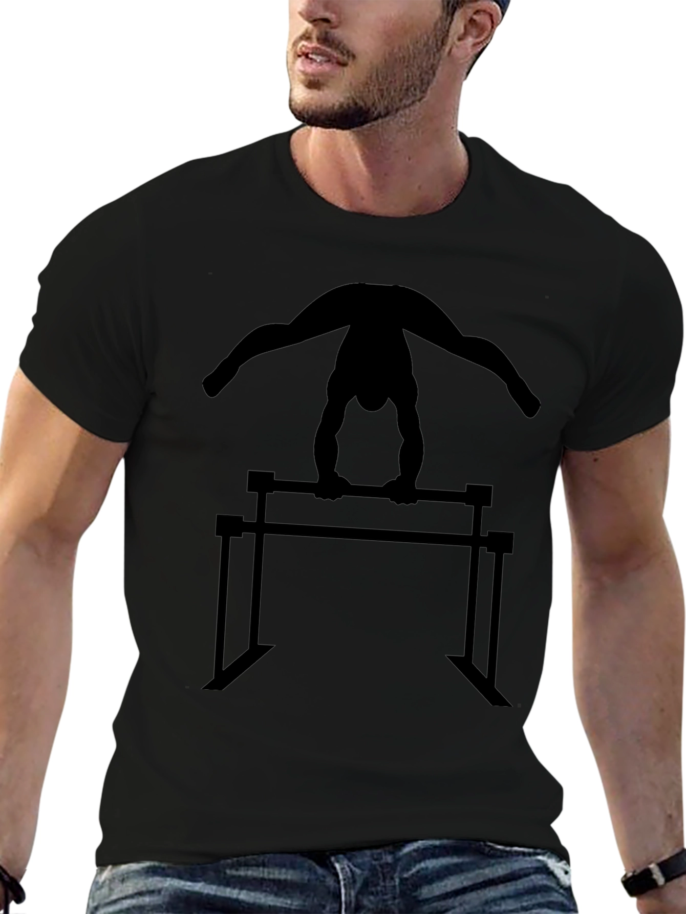 Gymnastics Silhouette T-Shirt - Parallel Bars Design