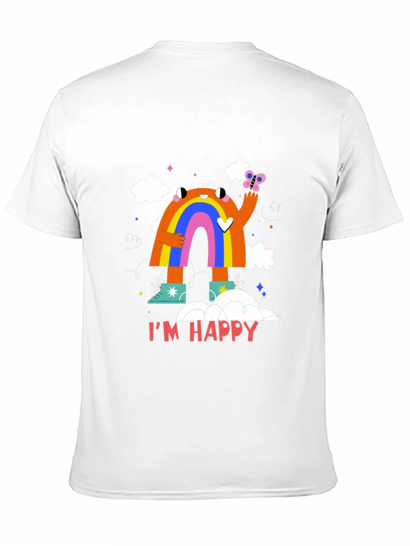 Im Happy Rainbow Monster Graphic Tee - Black