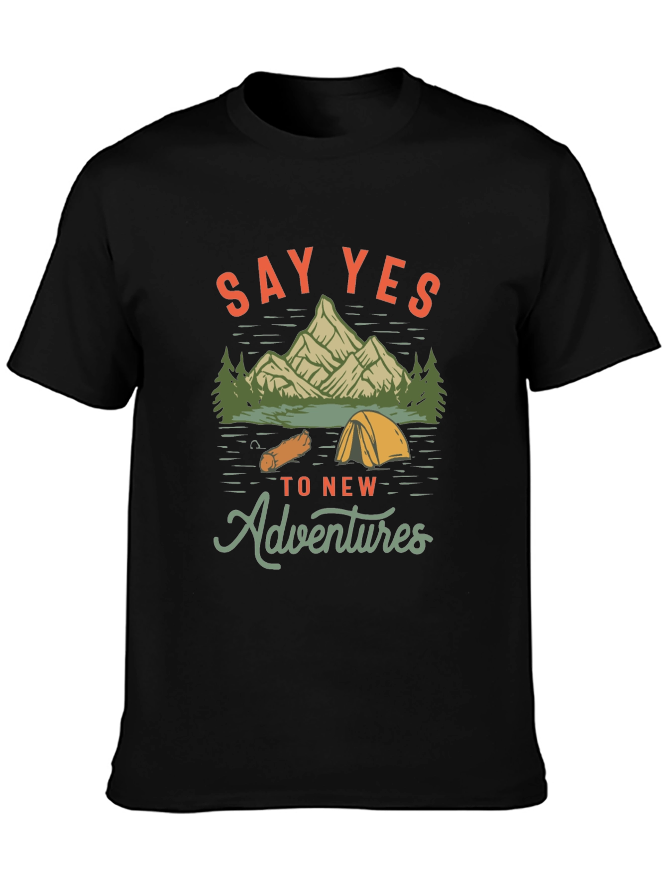 Adventure Awaits: Say Yes Black Graphic Tee
