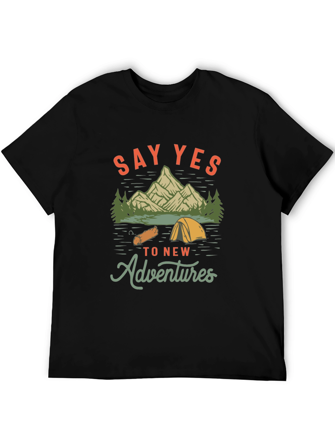 Adventure Awaits: Say Yes Black Graphic Tee