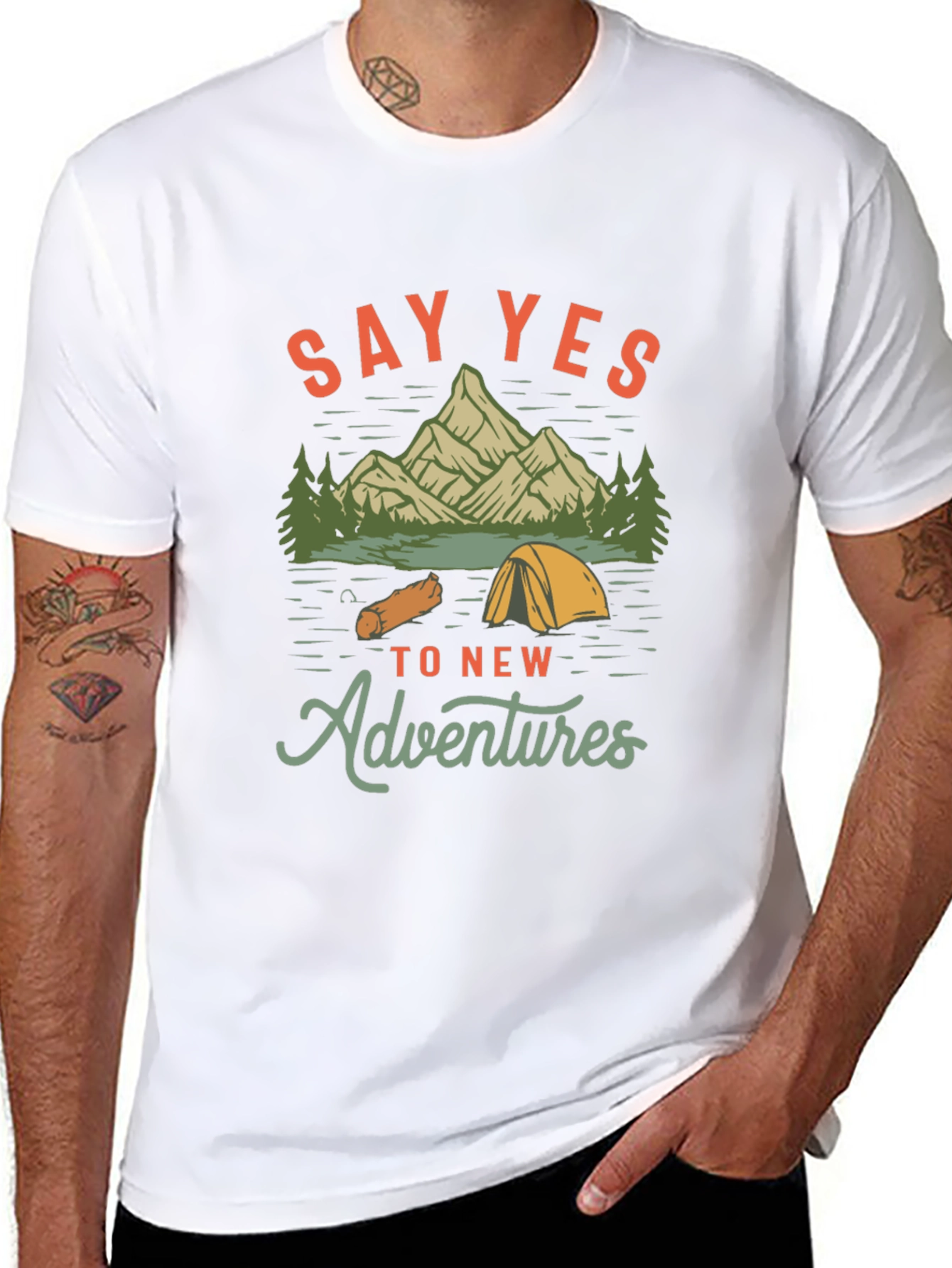 Adventure Awaits: Say Yes Black Graphic Tee