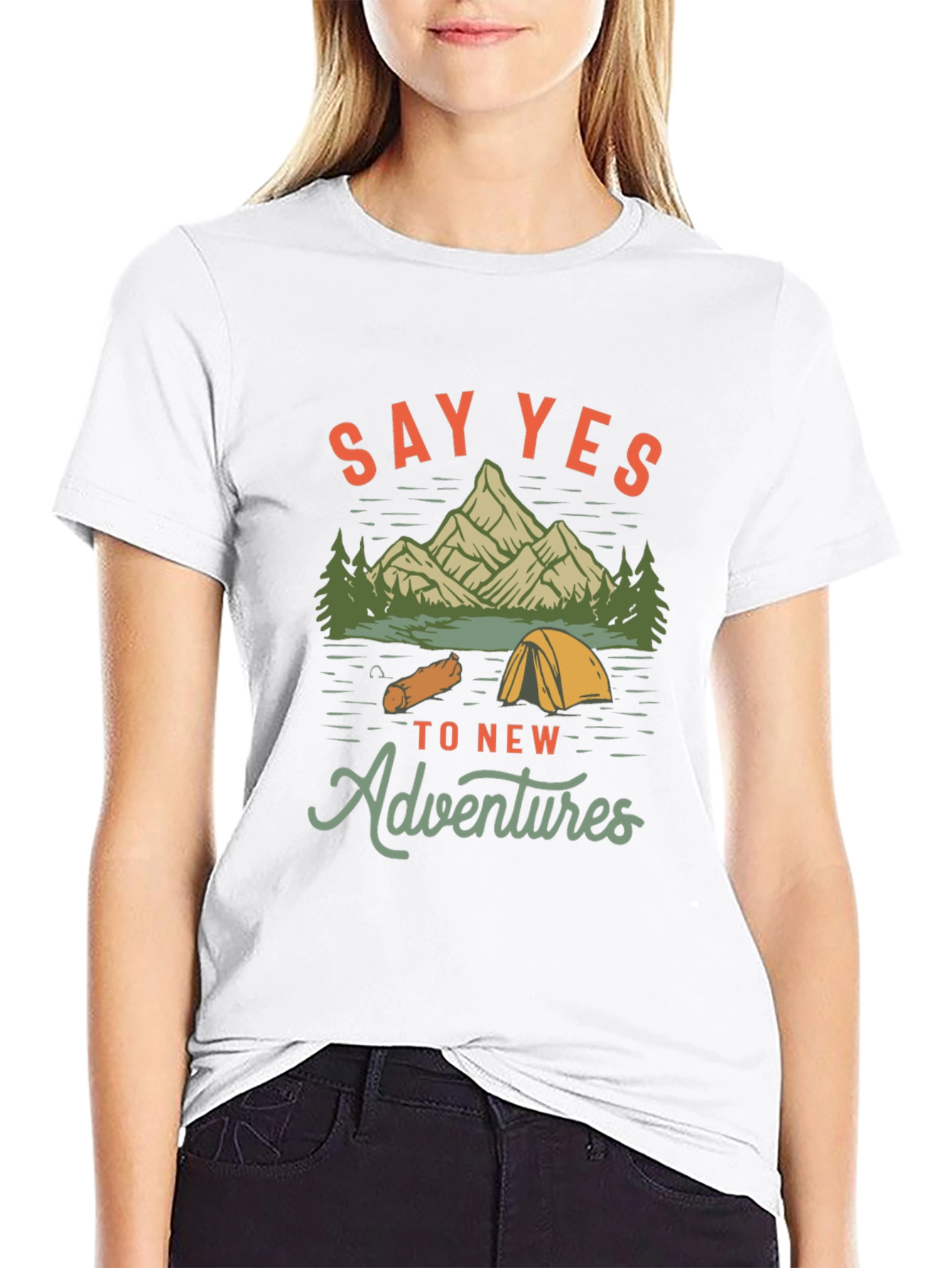 Adventure Awaits: Say Yes Black Graphic Tee