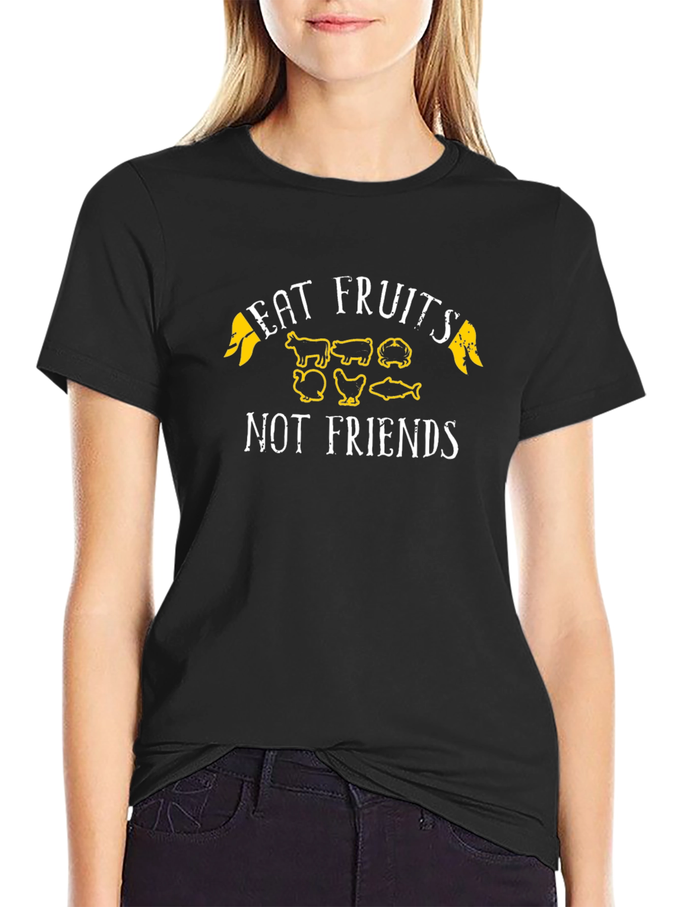 Eat Fruits Not Friends Vegan T-Shirt