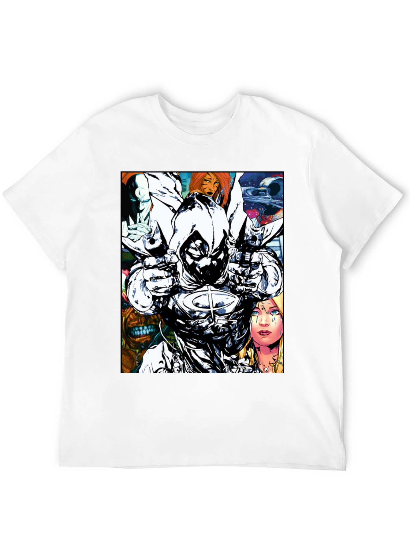 Moon Knight Graphic T-Shirt: Bold Comic Book Style